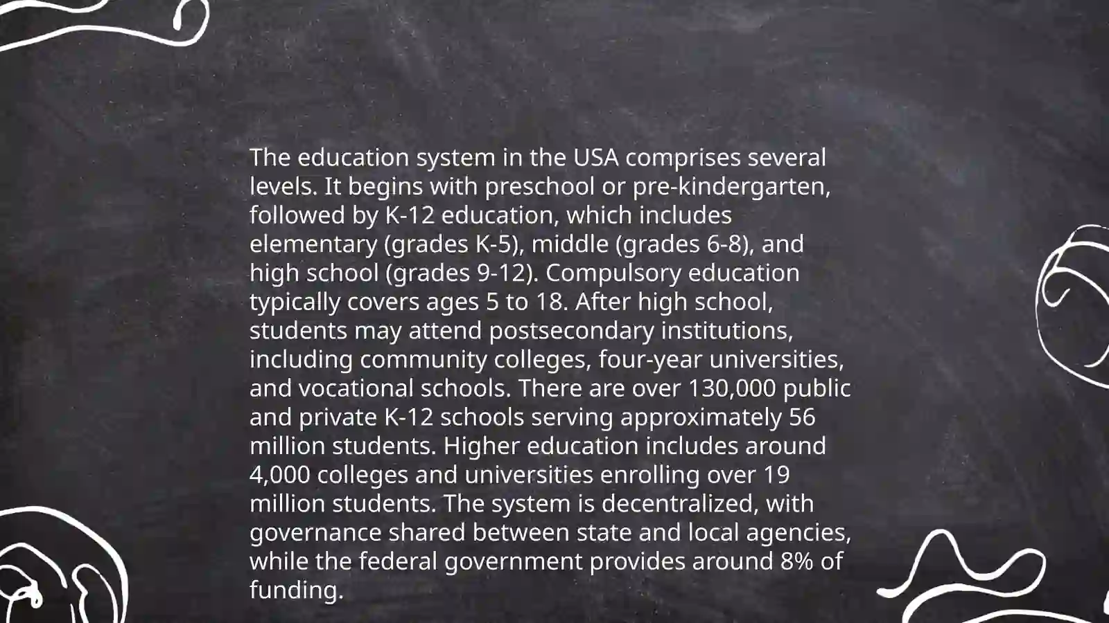 Education in the USA. Gr: Present Continuous 4