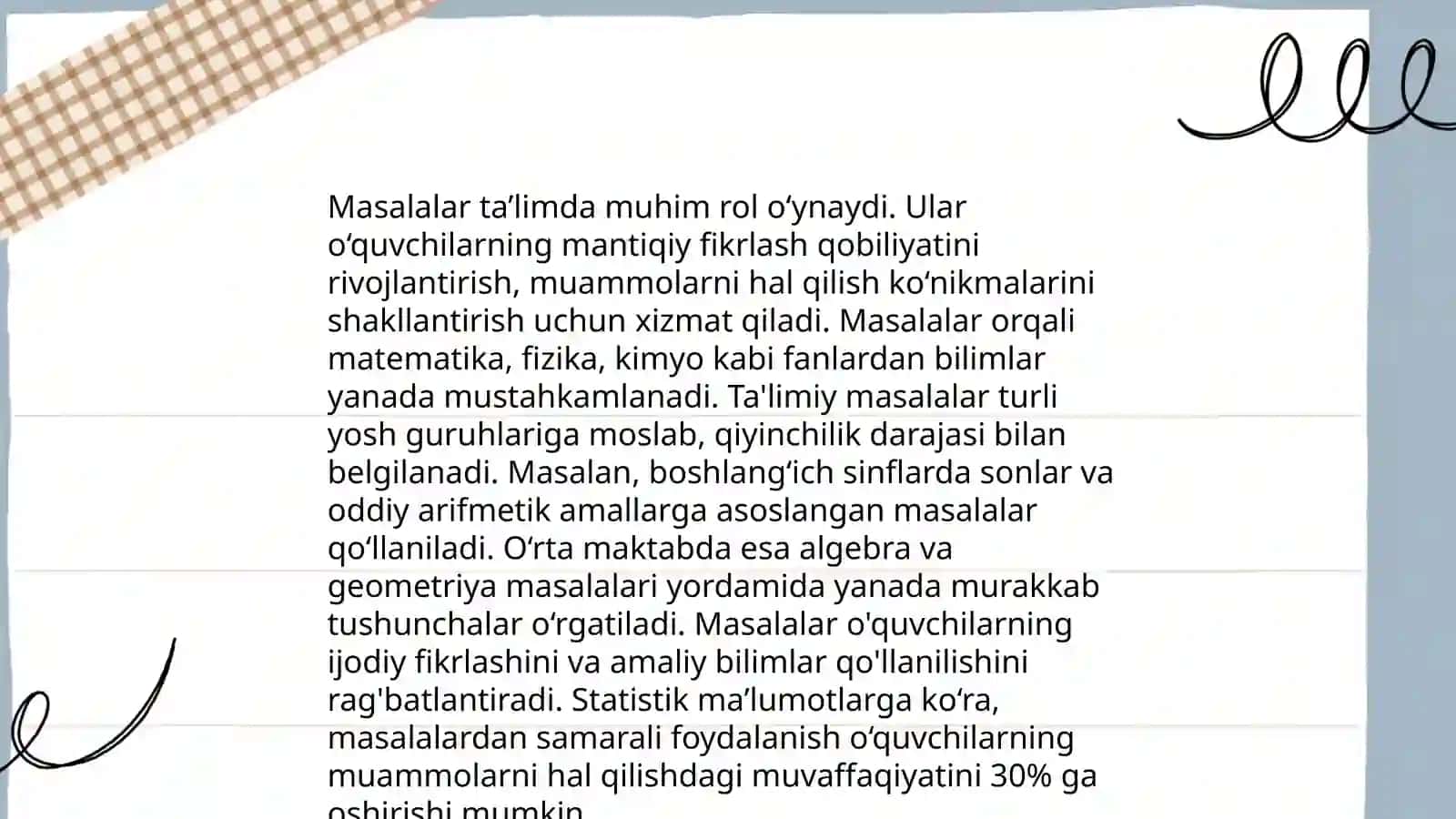Matematika o'qitishda masalaning bajaradigan funksiyalari 4