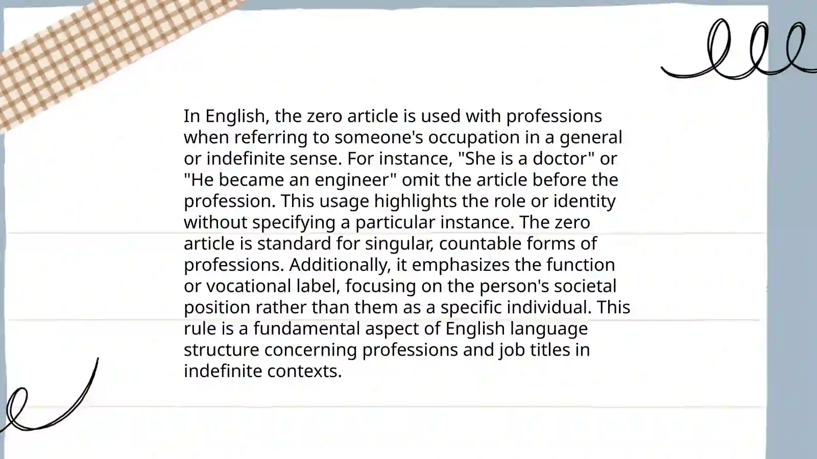 Zero article: study instances where articles are not used 4
