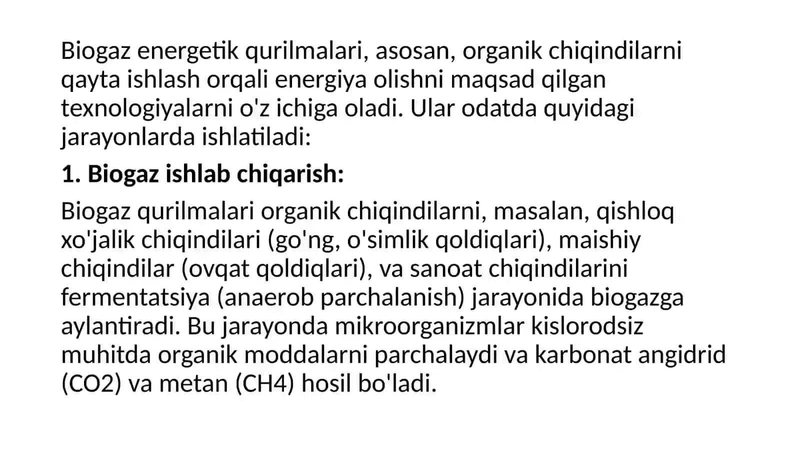 Biogaz olish texnologiyalari 4