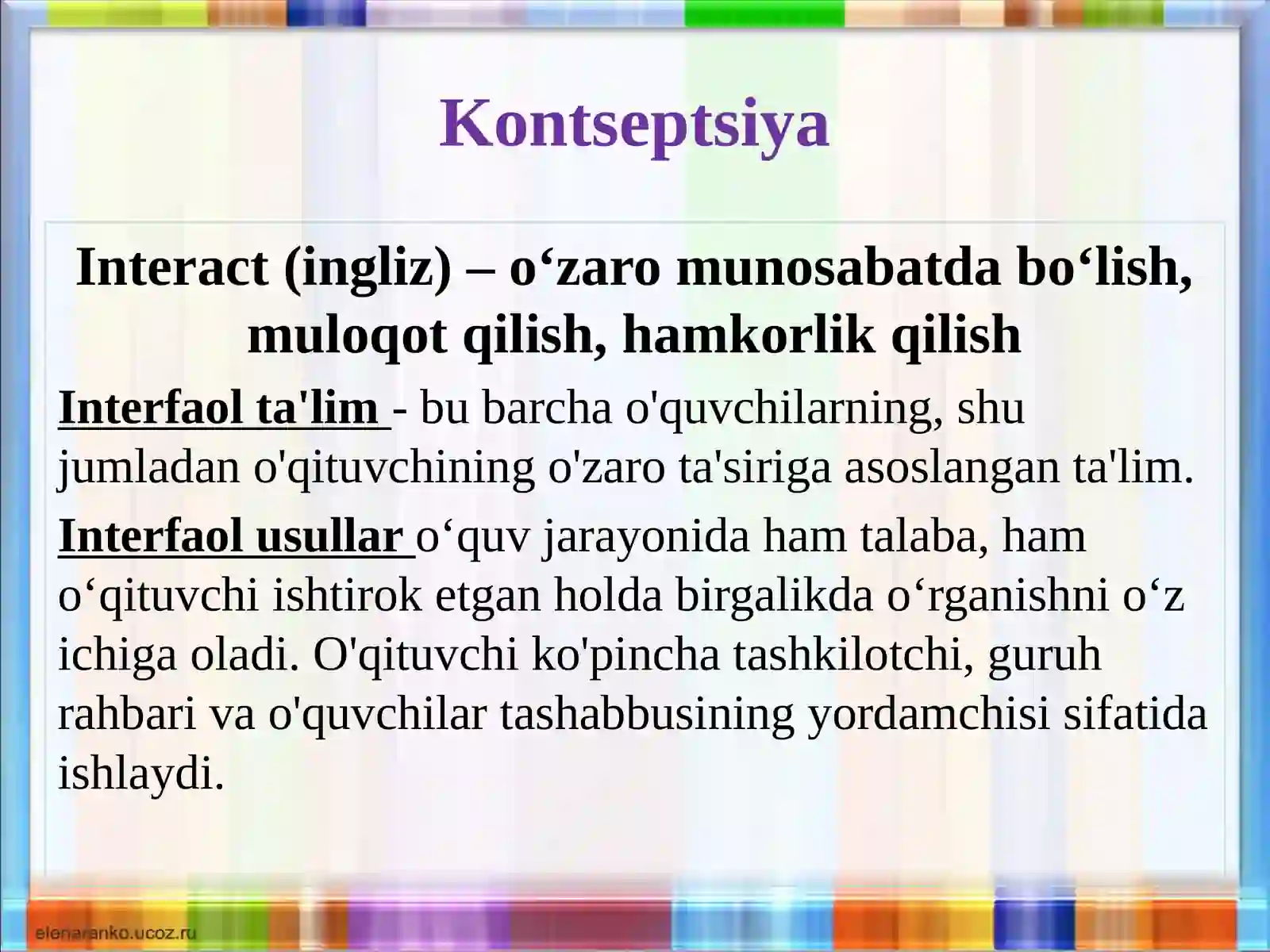 Rus tili darslarida interfaol o'qitish usullaridan foydalanish 4