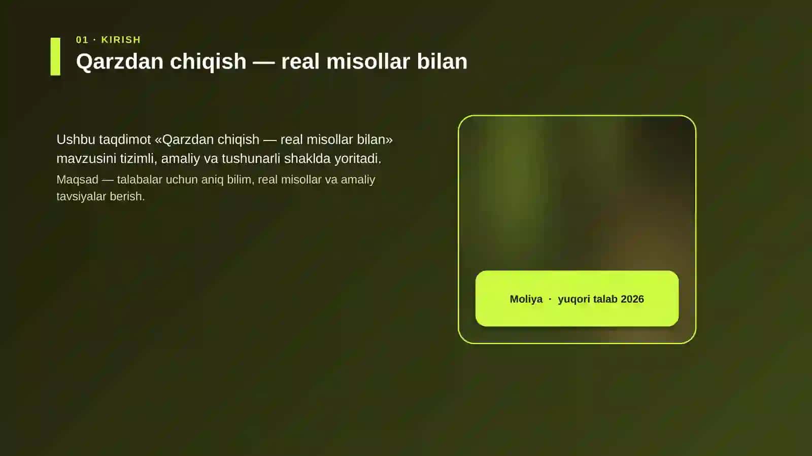 Qarzdan chiqish — real misollar bilan 4