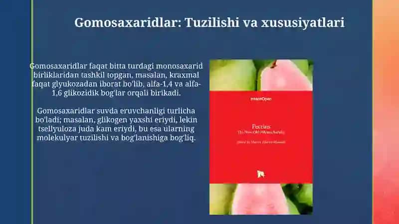 Di-, Gomo- va polisaxaridlarning tuzilishi va xossalari 4