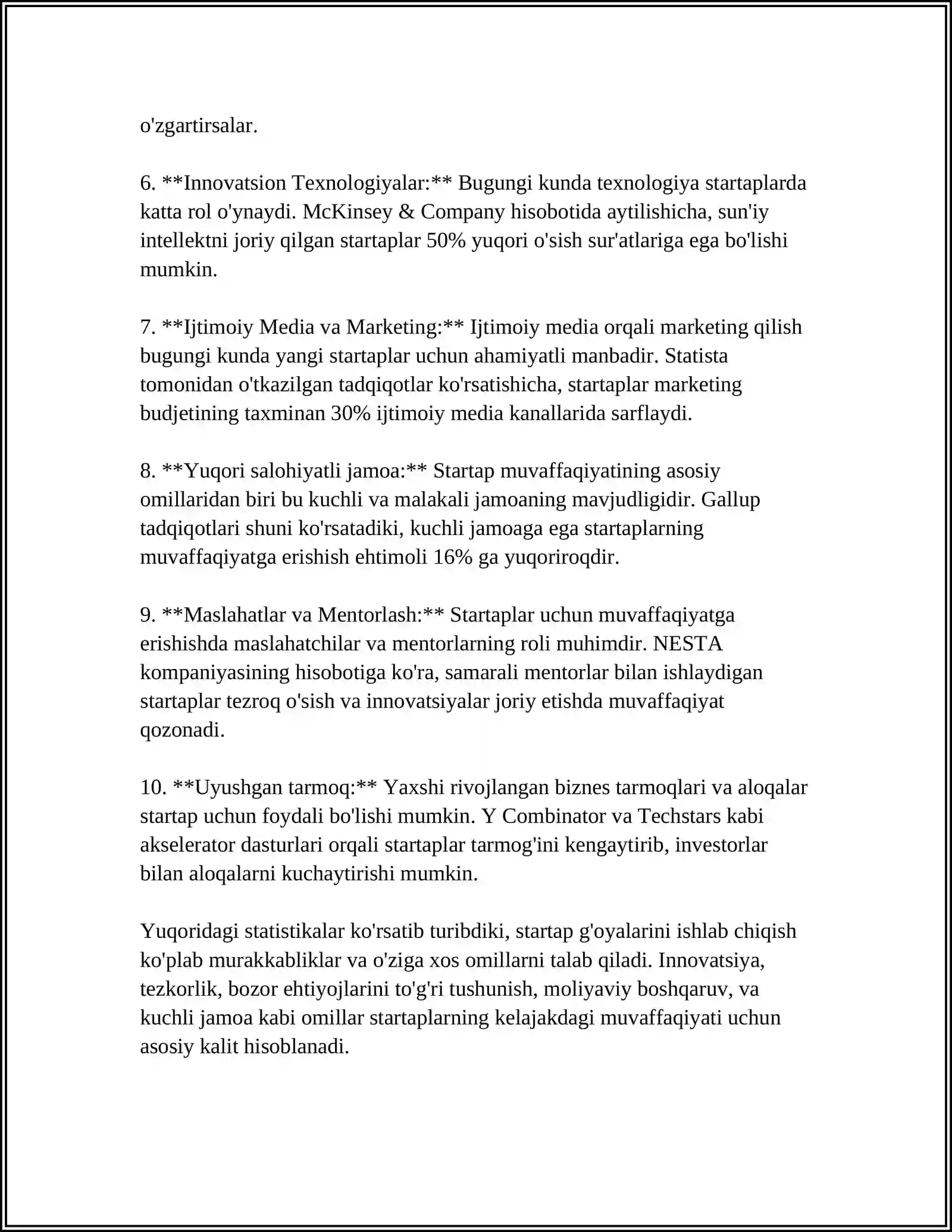 START UPS 4