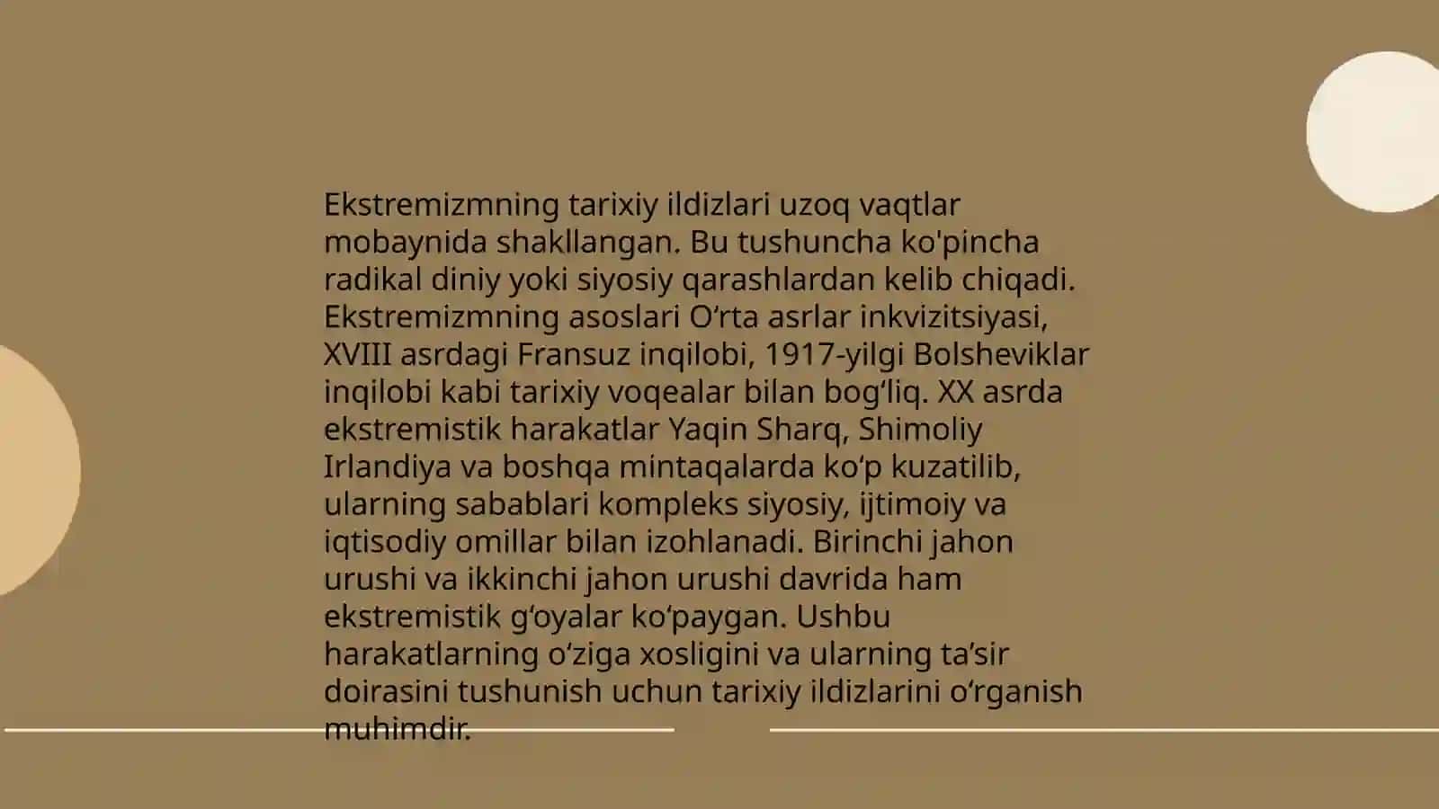 Diniy aqidaparastlik (fanatizm)ekstremizm paydo bölishining ijtimoiy-tarixiy zaminlari va rivojlanishi 4