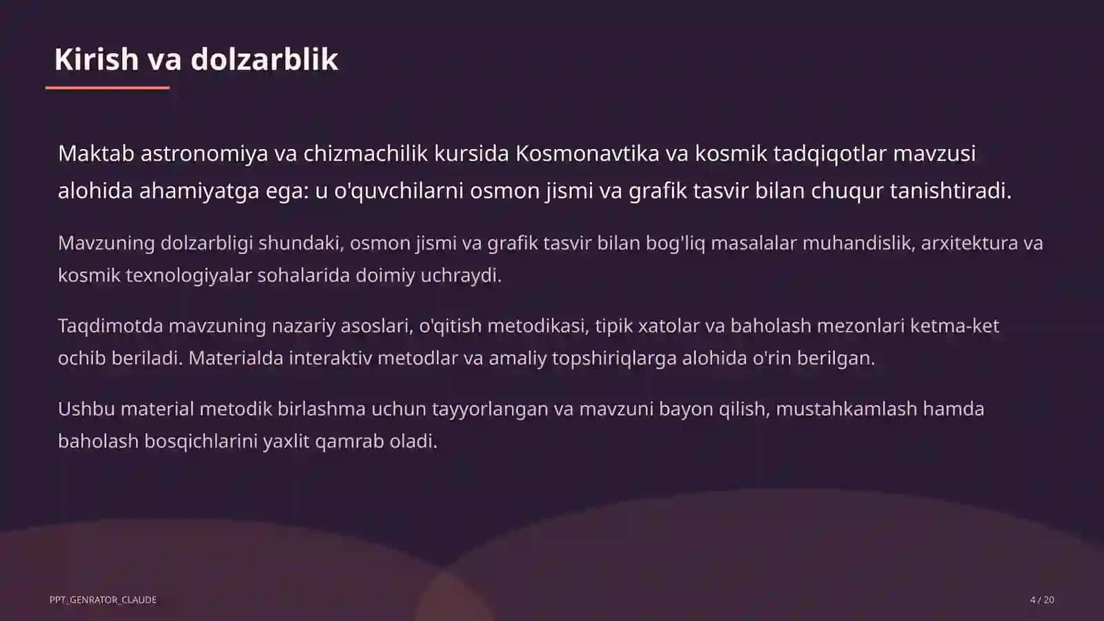 Astronomiya va chizmachilik (8–11) 2