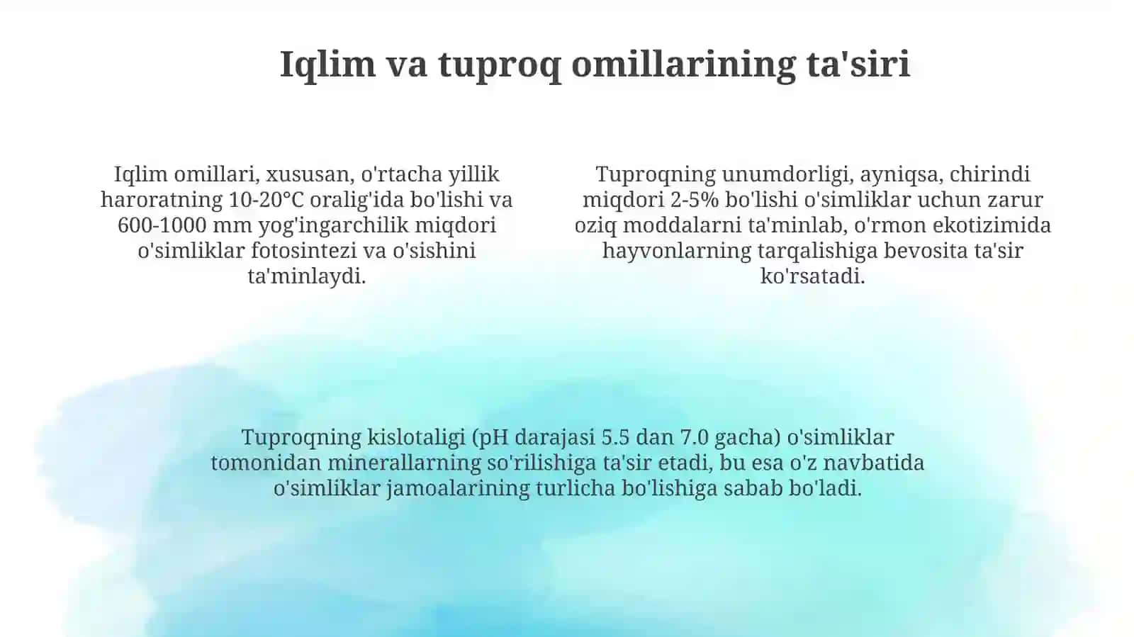 Oʻrmon zonasi oʻsimliklari va hayvonlarlarining tarqalishi 4