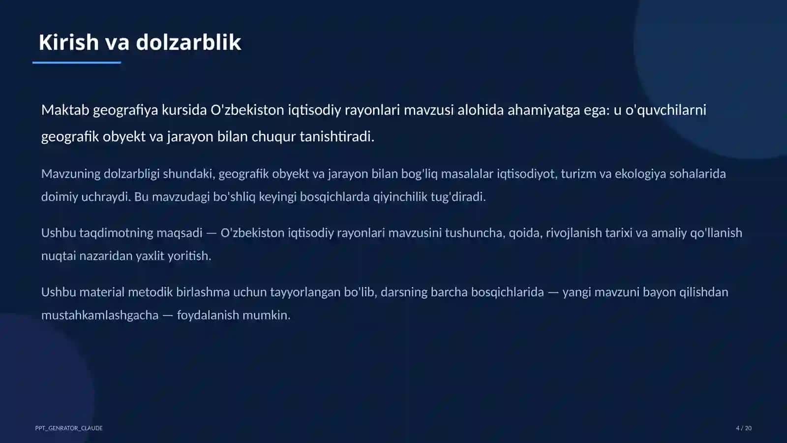 O'zbekiston iqtisodiy rayonlari (9-sinf) 4