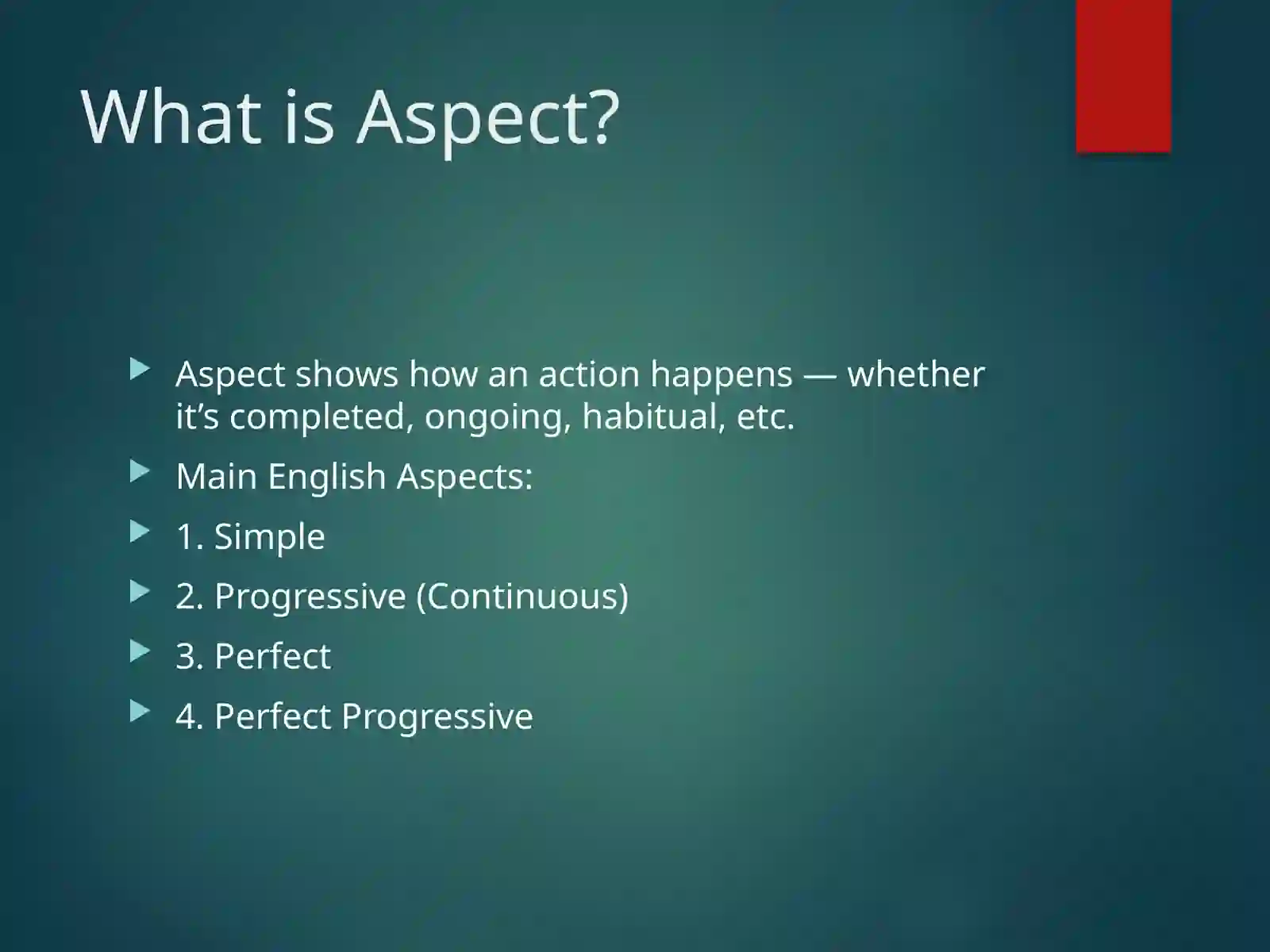 Tense and Aspect in Discourse 4