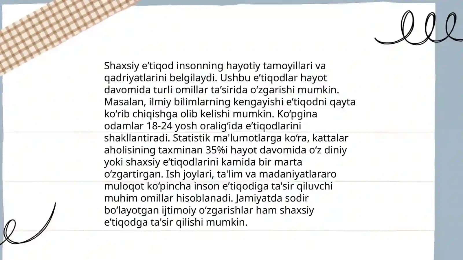 Shaxs dunyoqarashi va eʼtiqodini oʻzgartiruvchi omillar 4