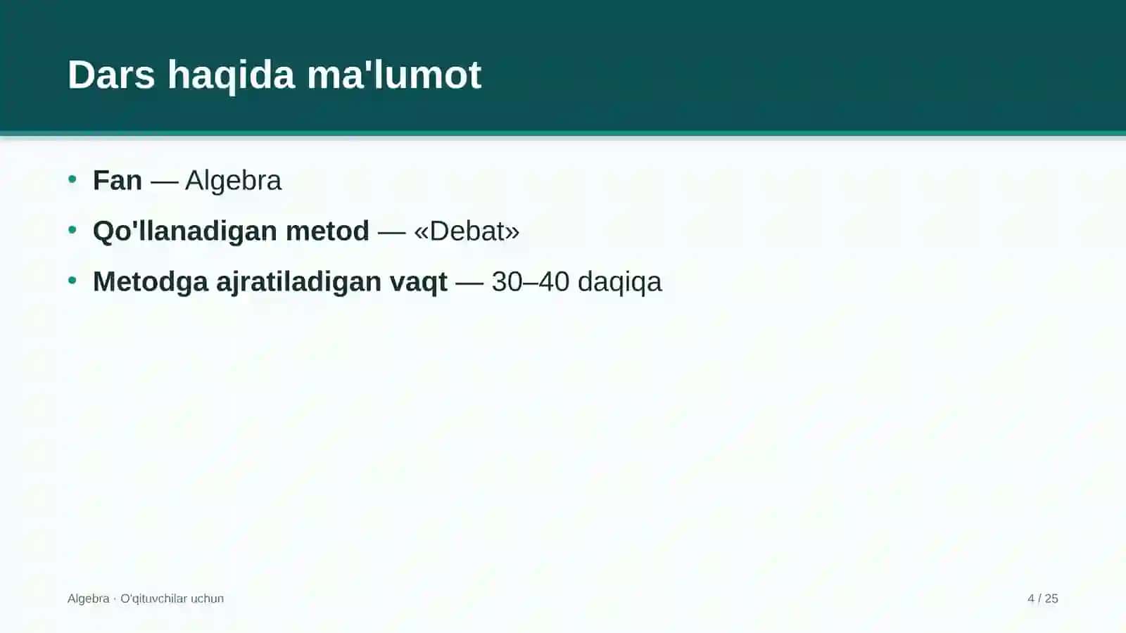 algebra darslarida debat metodidan foydalanish 7714 4