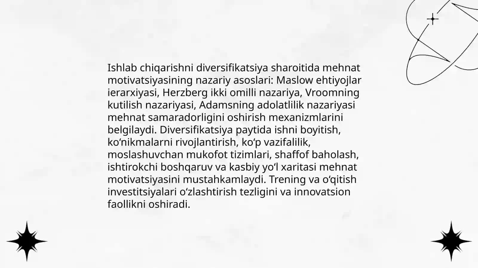 Ishlab chiqarishni diversifikatsiya qilish sharoitida kompleks samarodorligi motivatsiyasi 4