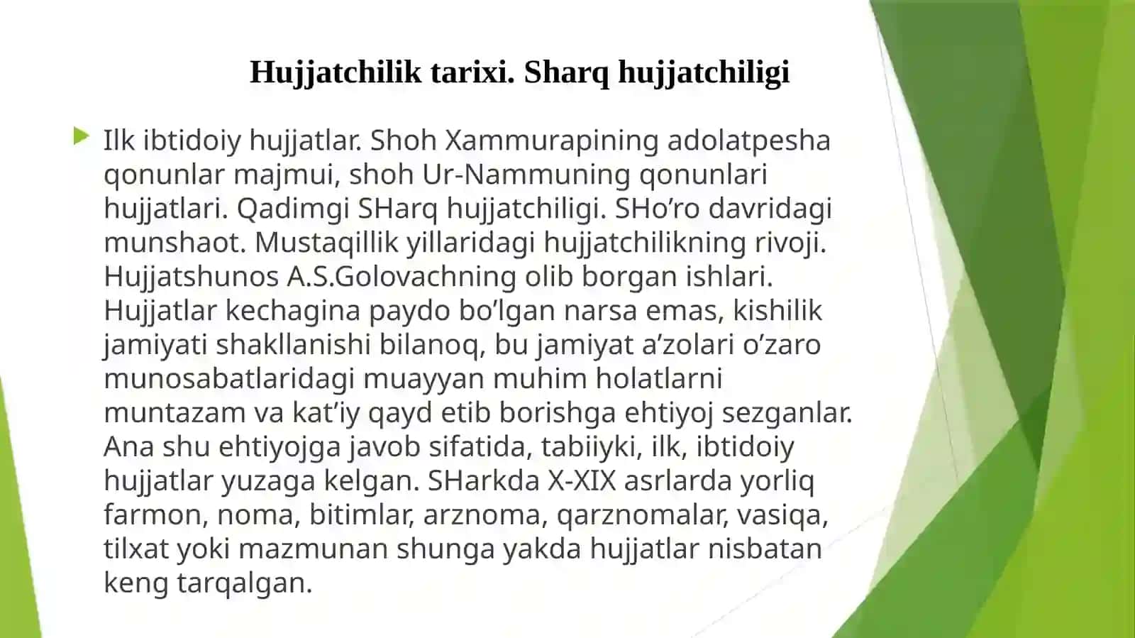 Hujjatlarning vazifasi. Hujjatlarda so’z turkumlarining qo’llanishi 4