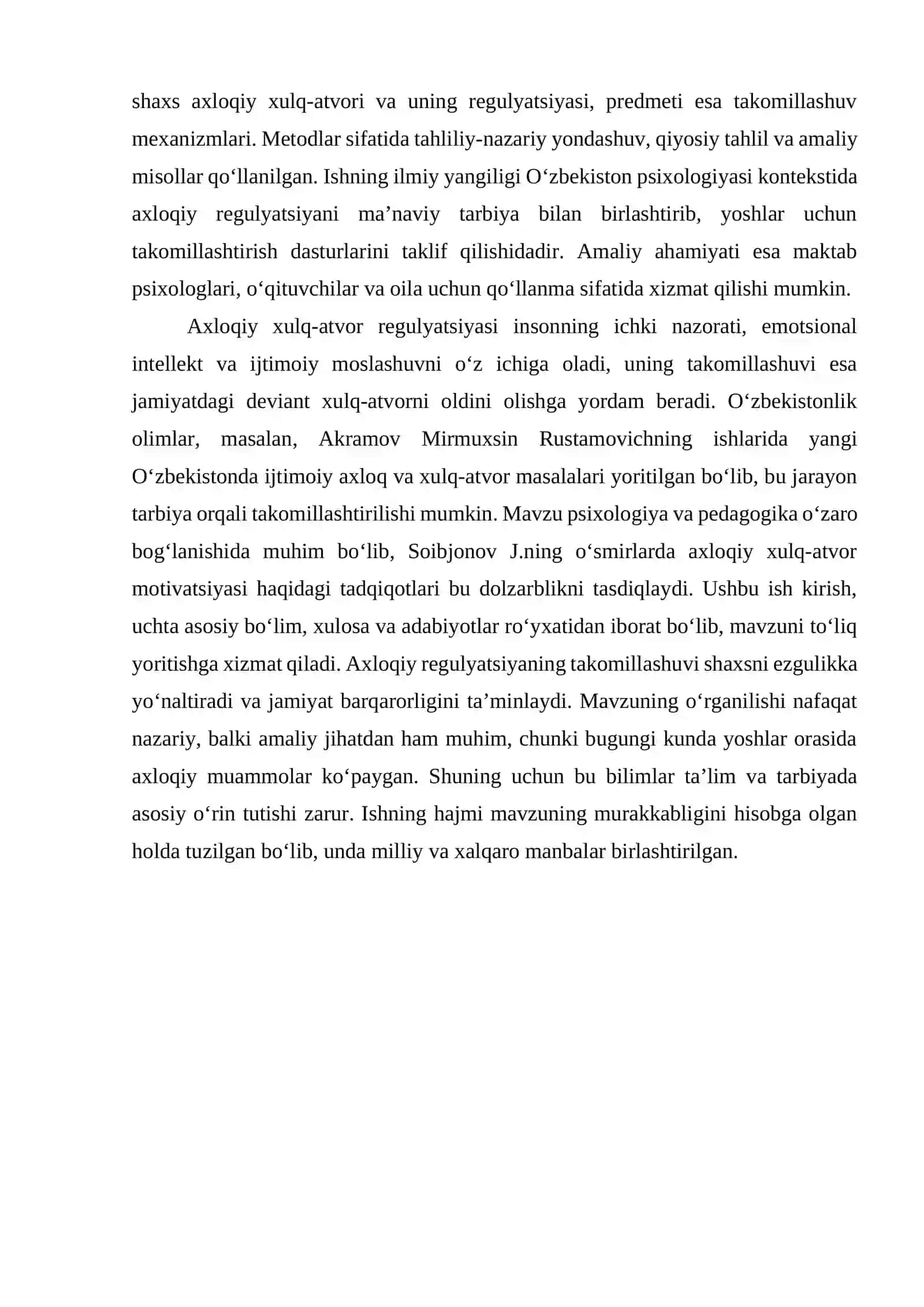 Axloqiy xulq-atvor regulyatsiyasining takomillashuvi 4