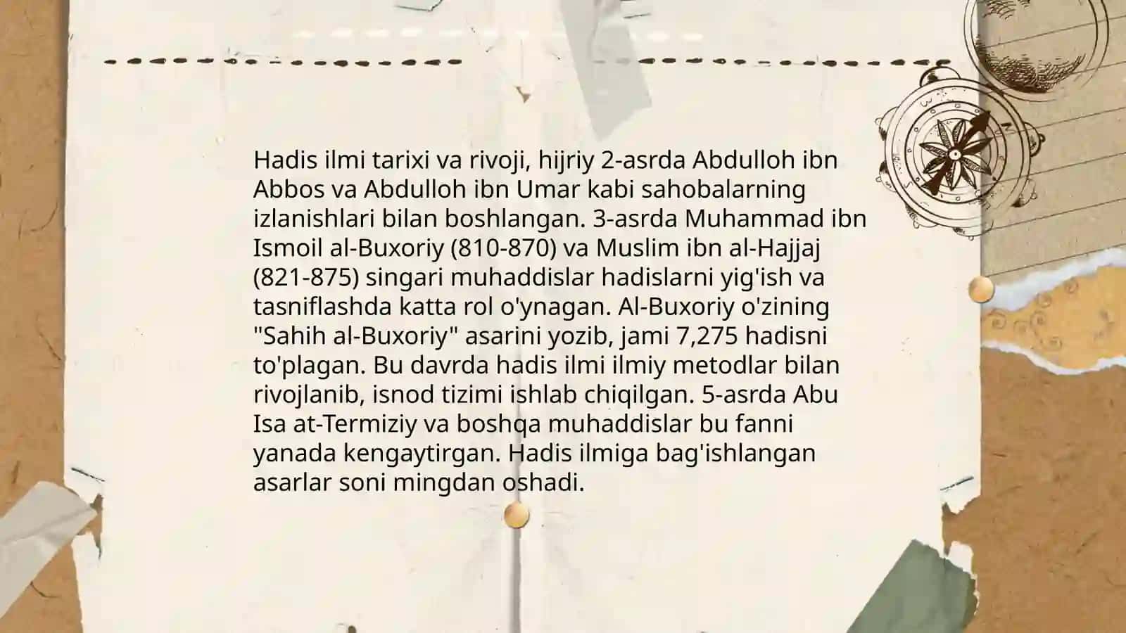 Imom Buxoriy va Imom Termiziyning hadis ilmiga qo’shgan hissalarini qiyosiy tahlili 4
