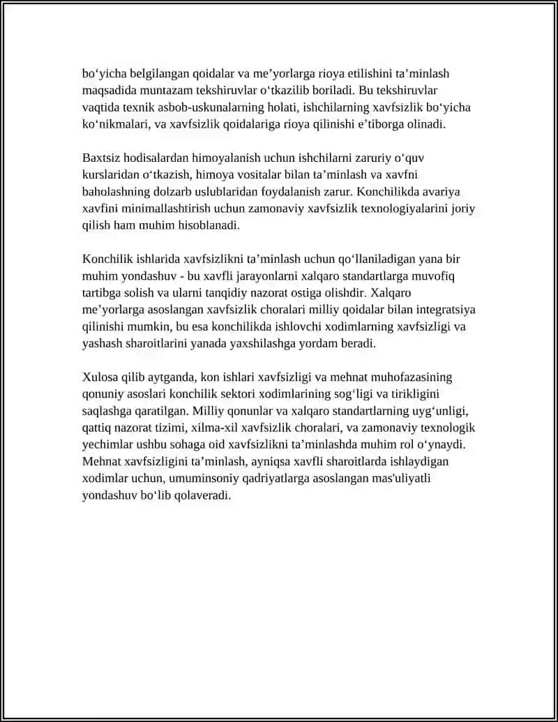 Kon ishlari xavfsizligi va mehnat muhofazasi 4