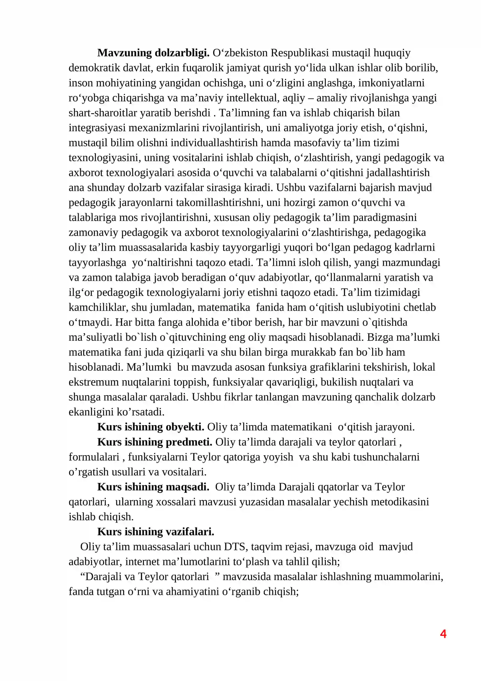 Darajali va Teylor qatorlari 4
