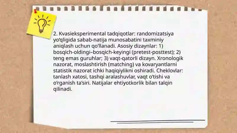 Psixologik tadqiqotlar olib borish shakllari 4