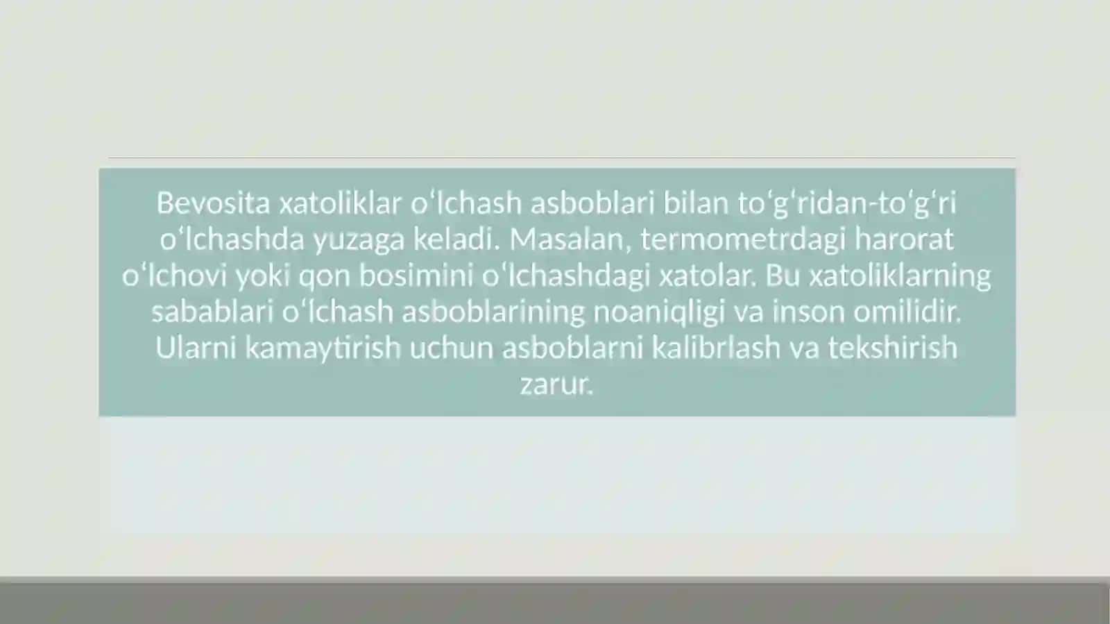 Bevosita o‘lchash xatoliklari 4
