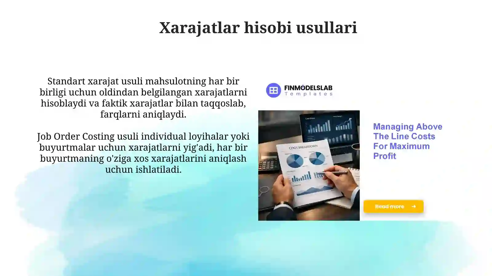 Xarajatlarni nazorat qilish va baholash asoslari 4