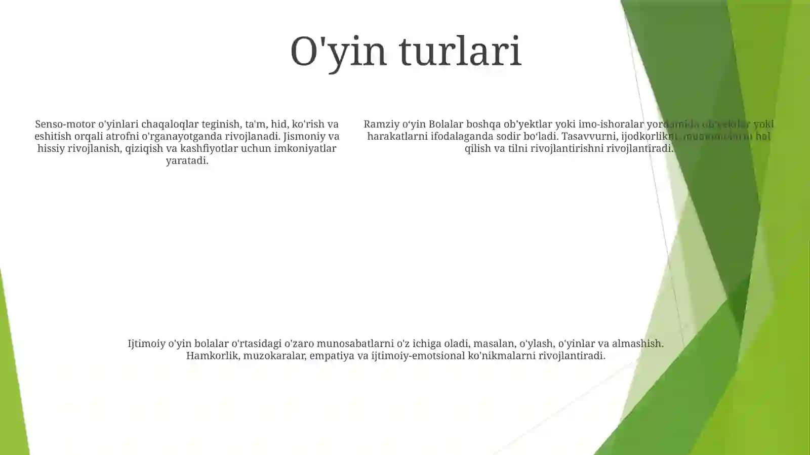 Maktabgacha Yoshdagi Bolalarning O'Yin Faoliyati 4
