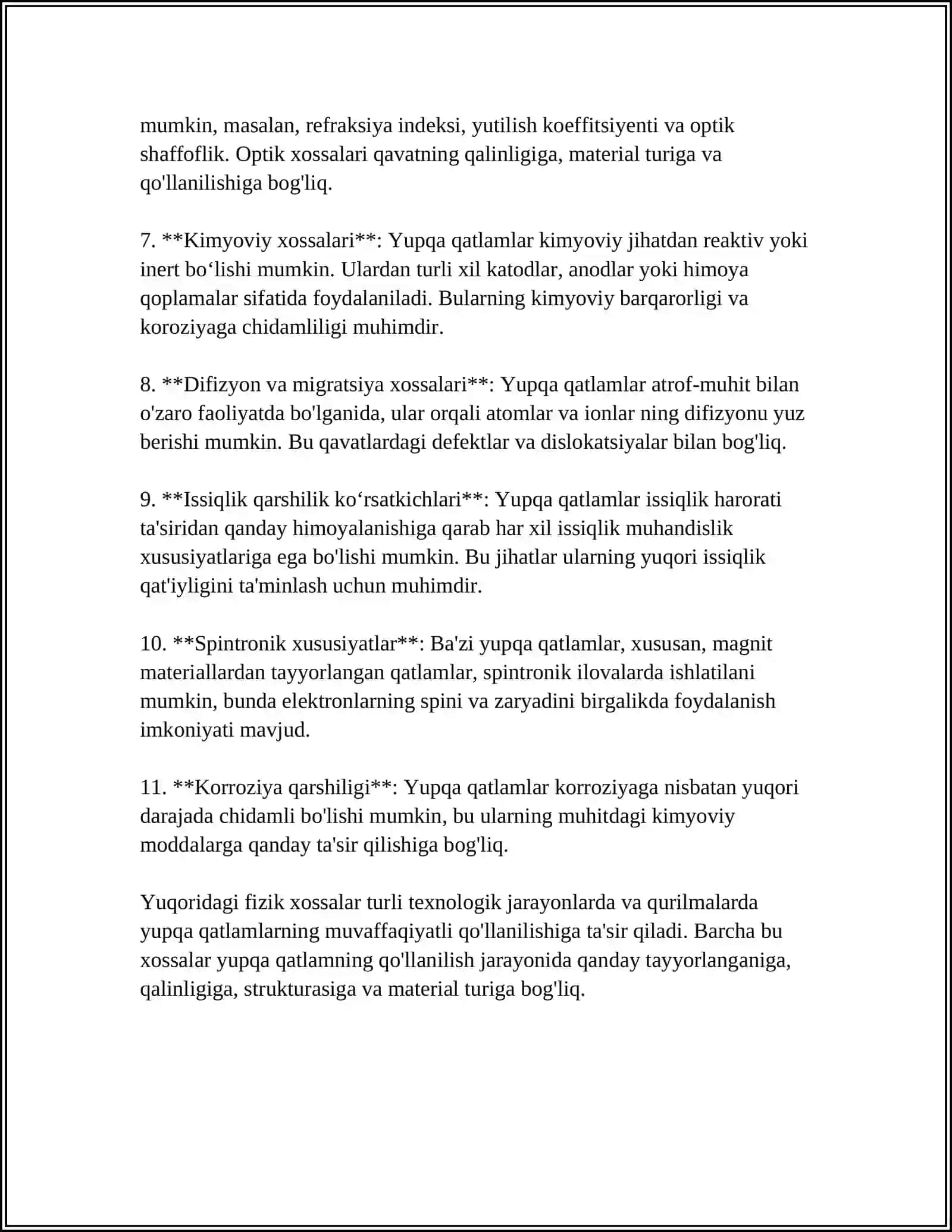 YUPQA QATLAMLARNING TUZILISHI VA XOSSALARI 4