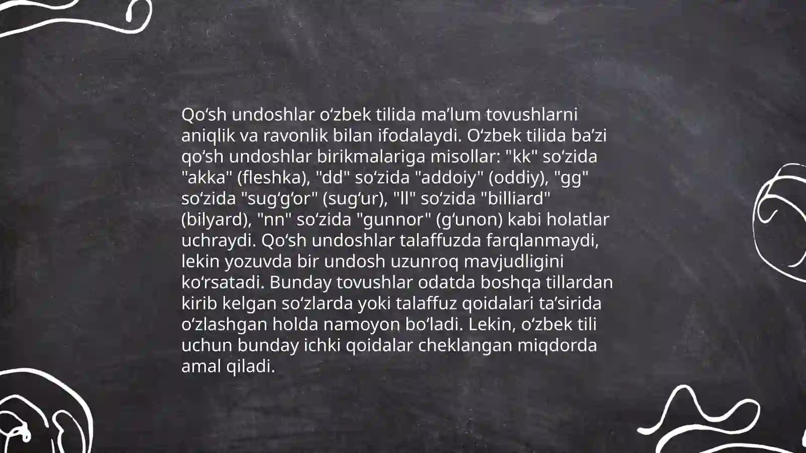 So‘zlardagi qo‘sh undoshlar talaffuzi 4