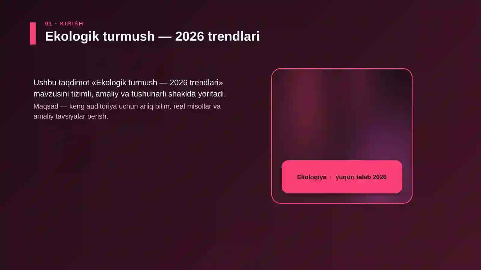 Ekologik turmush — 2026 trendlari 4
