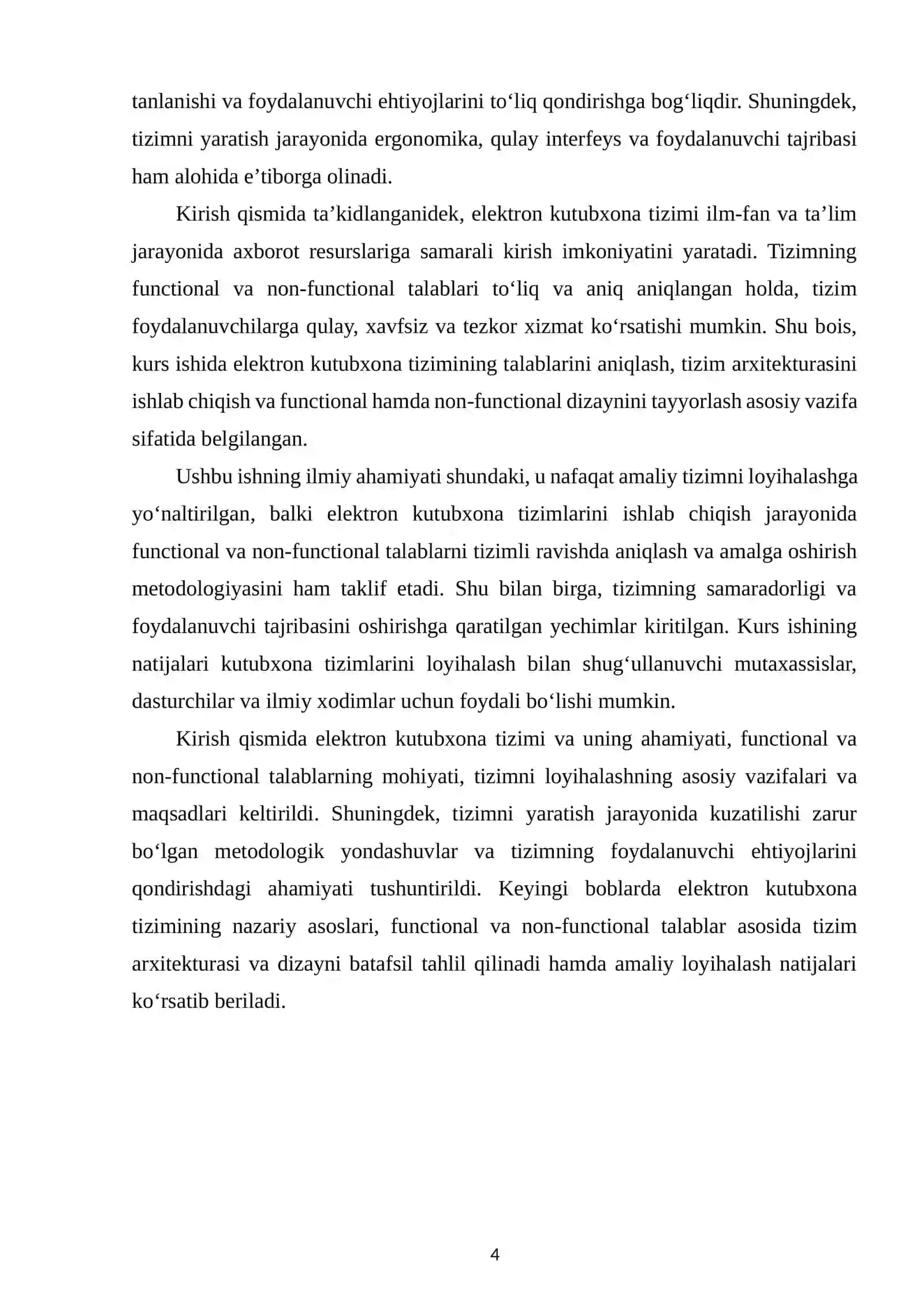 Elektiron kutubxona tizimi uchun functional va non-functional talablarni ishlab chiqarish 4