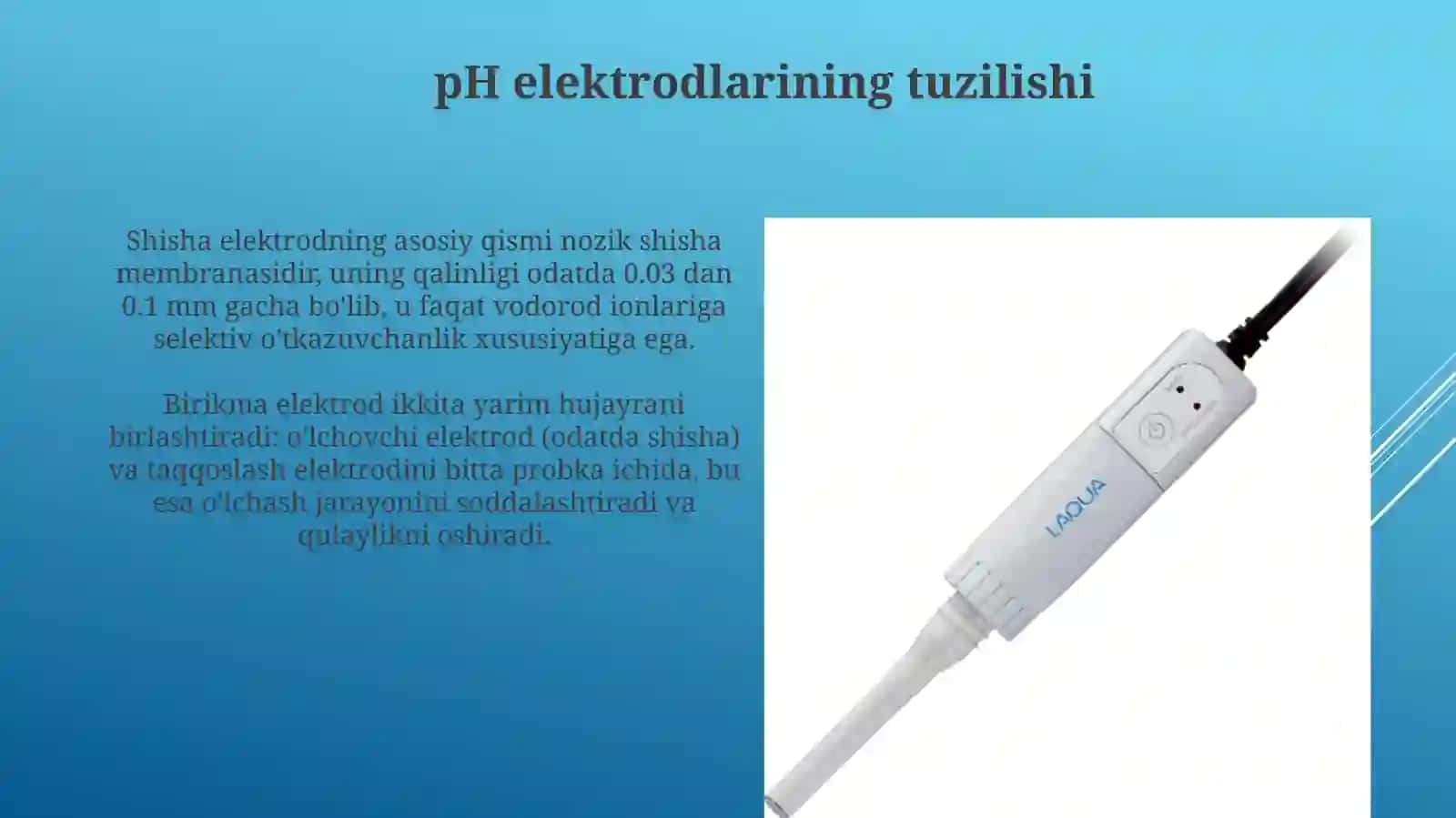 pH elektrodlar va ularning tuzilishi va ishlatilishi 4