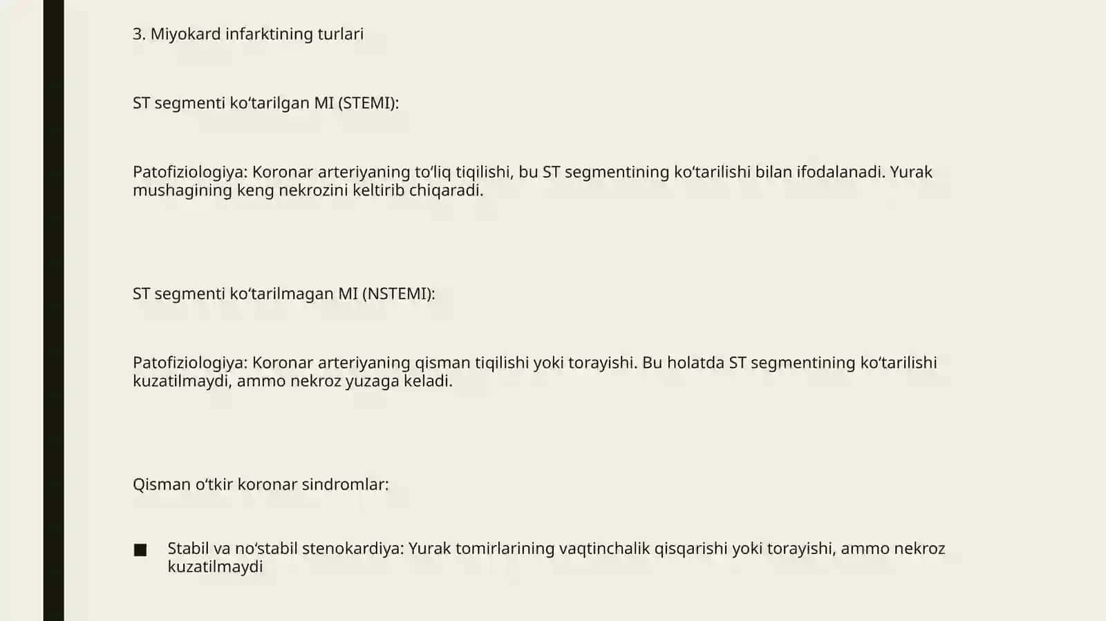Miyokardinfarkti: Tashxis,Patofiziologiyava Davolash Strategiyalari 4