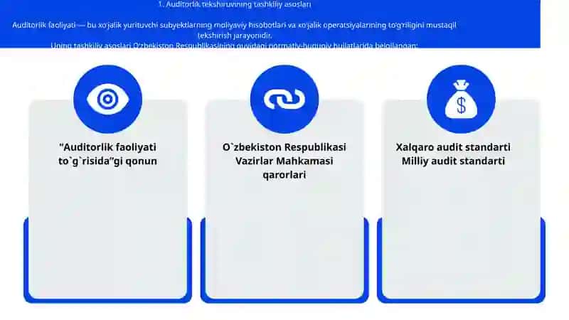 AUDIT TEKSHIRUVINING TASHKILIY ASOSLARI, AUDIT STRATEGIYASI VA TEXNOLOGIYASI 4