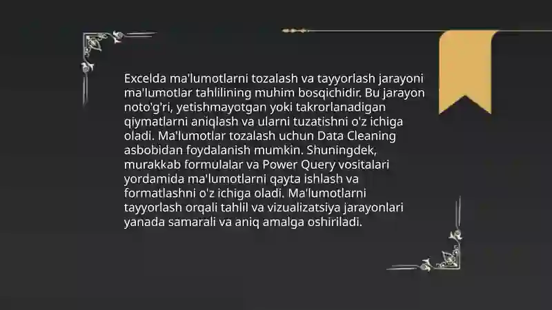 MS Excel dastrisida statistic tahlillar 4