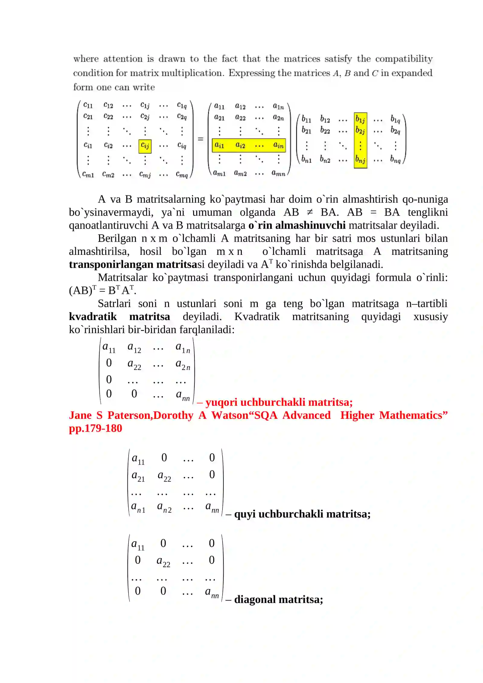 Matritsa va ular ustida amallar 4