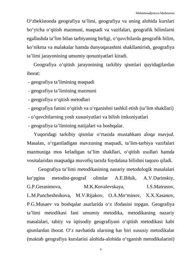 GEOGRAFIYA OʻQITISH METODIKASI FANINING OBYEKTI VA PREDMETI 4