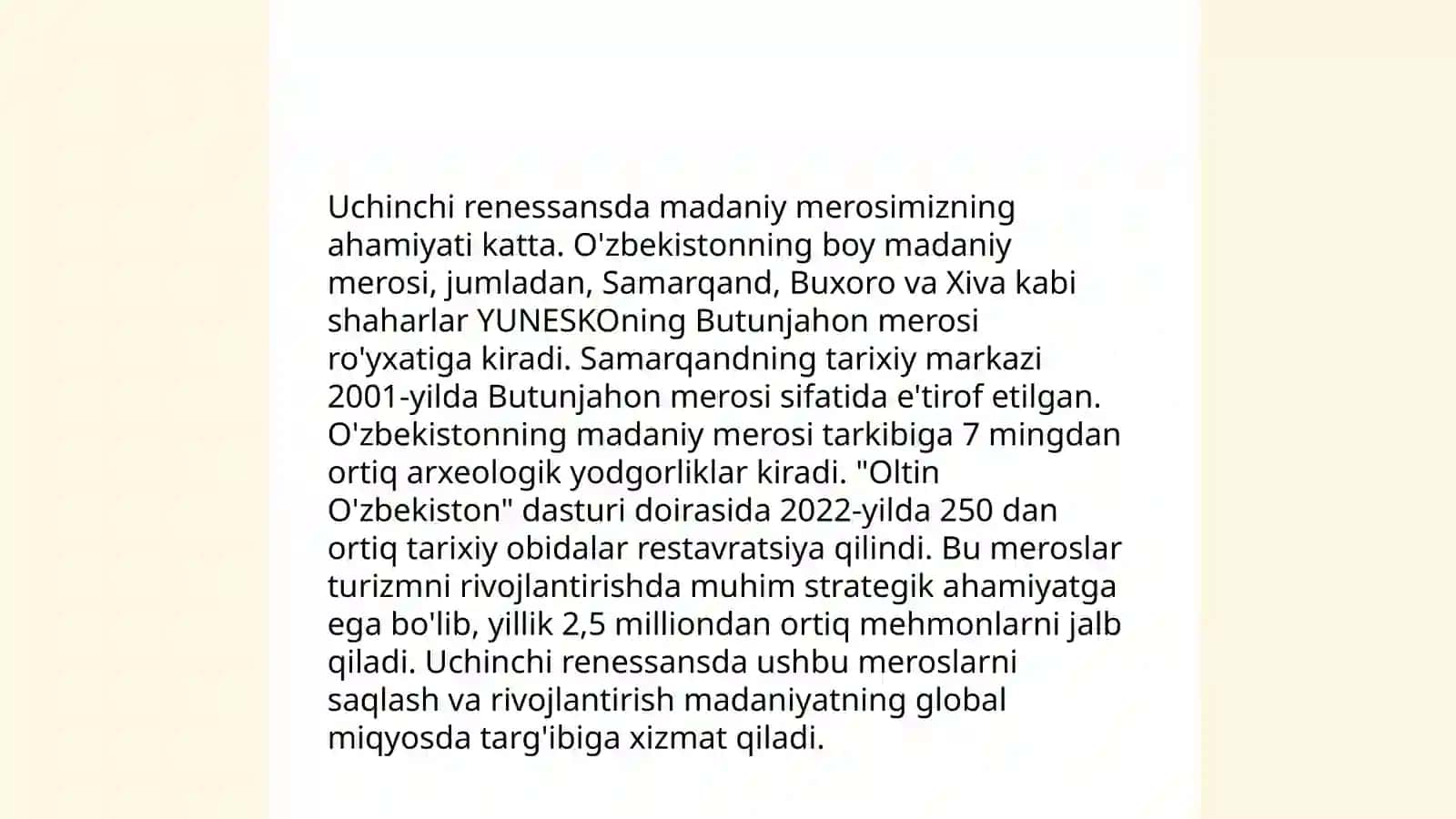 Uchinchi renesans gʻoyalarini targʻib etishda milliy va umuminsoniy qadriyatlarimizning oʻrni 4