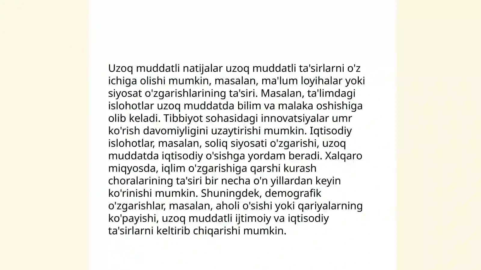 Qisqa va muddatli natijalar asosida baholash 4