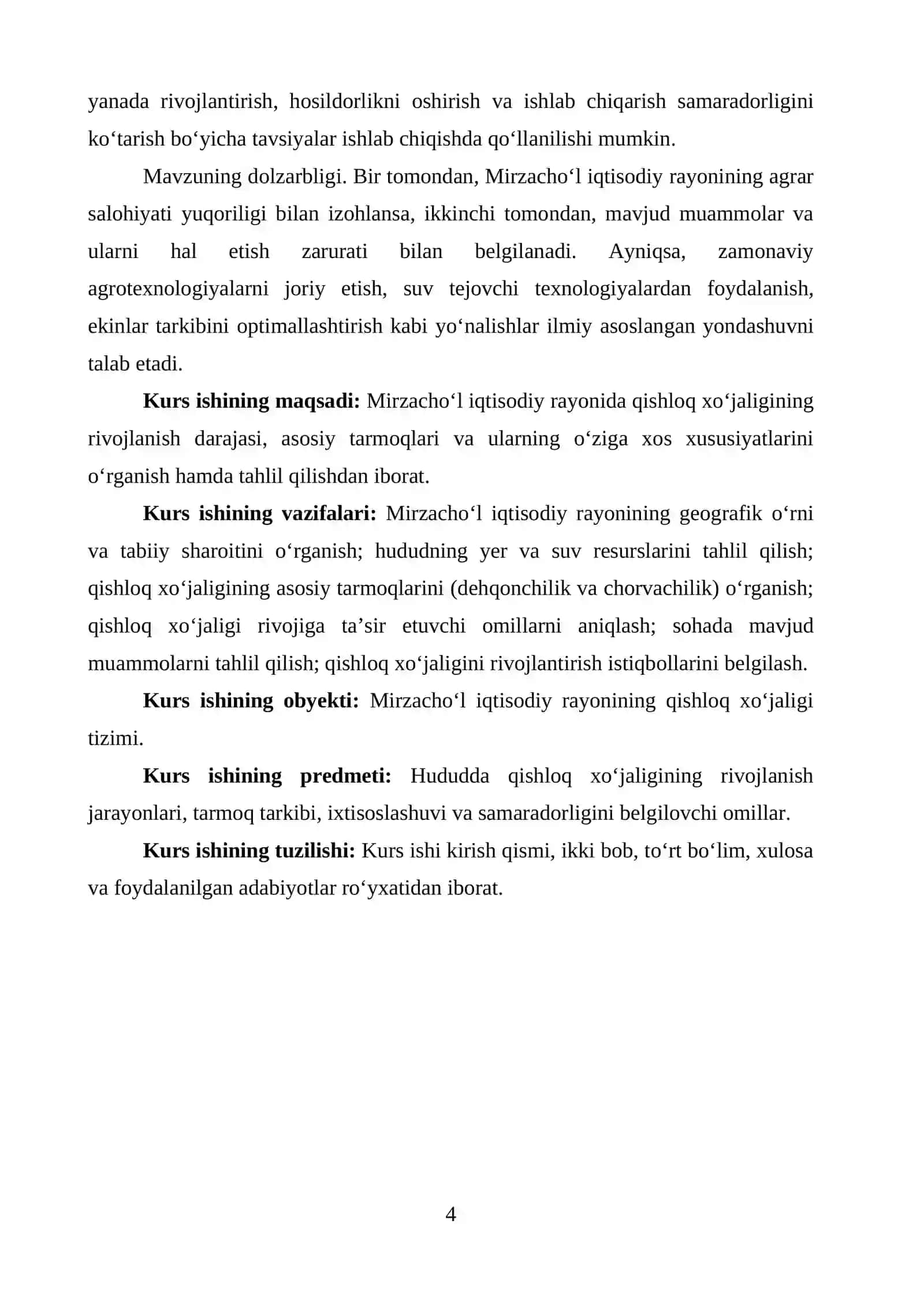 Mirzacho‘l iqtisodiy rayoni qishloq xo‘jaligi 4