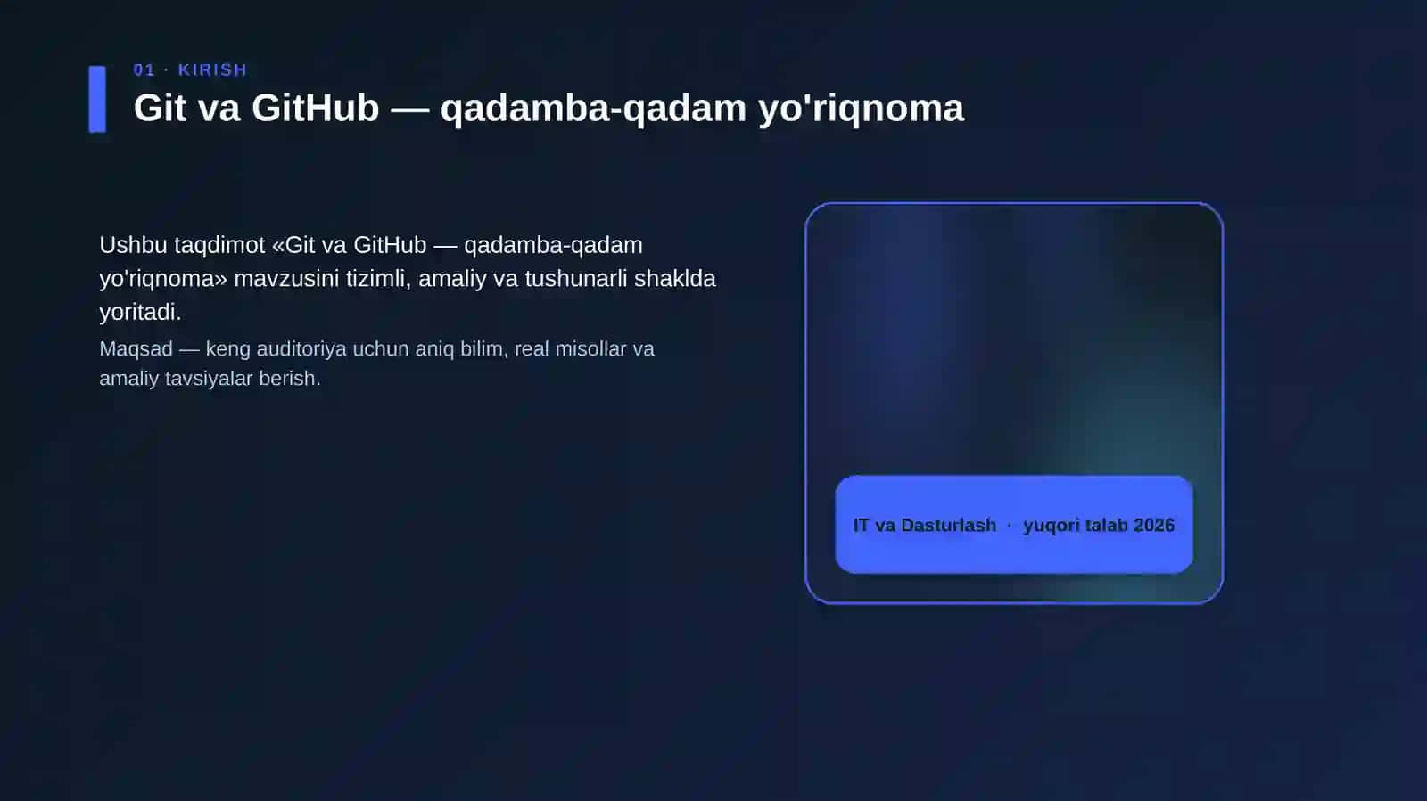 Git va GitHub — qadamba-qadam yo'riqnoma 1
