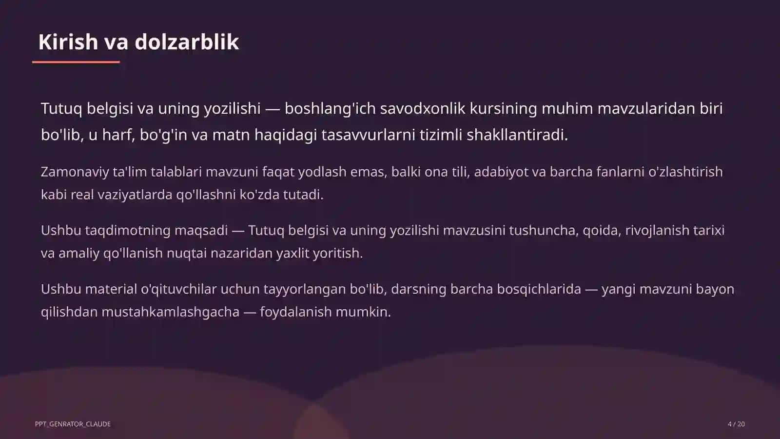 Tutuq belgisi va uning yozilishi (2-sinf) 4