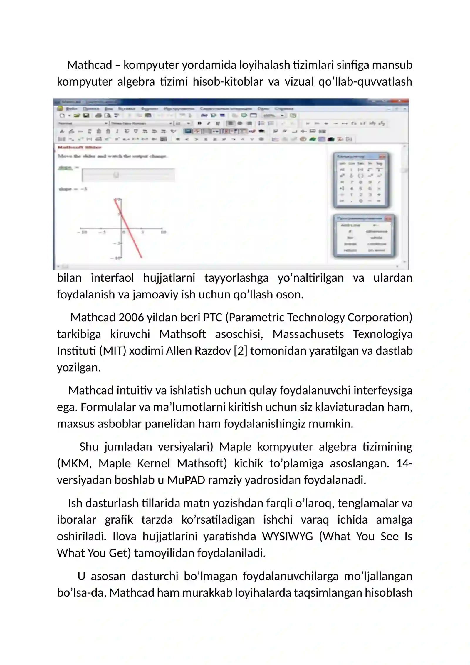 MathCADda simulyatsiya muhiti 4