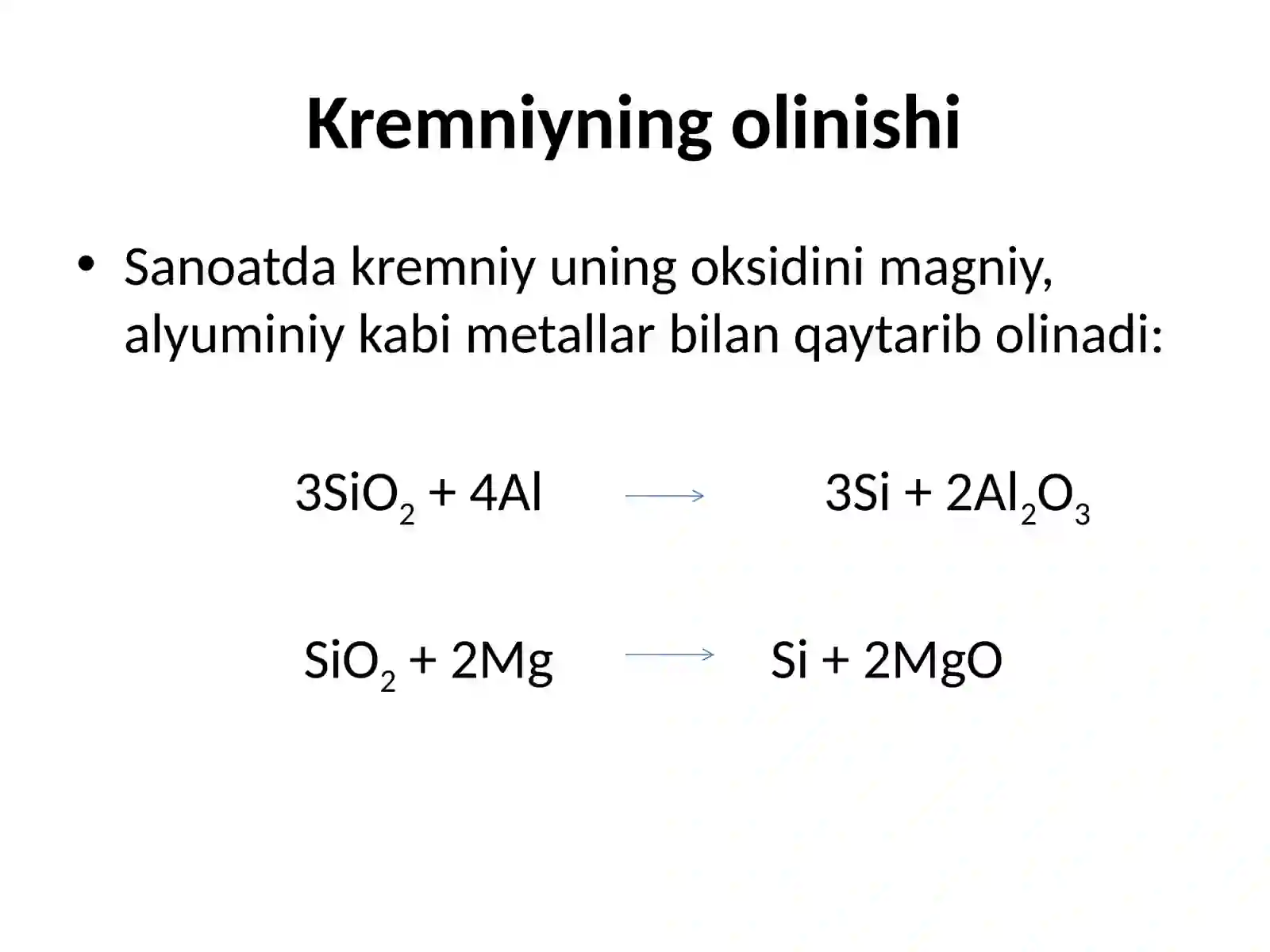 Kremniy va uning birikmalari. 4