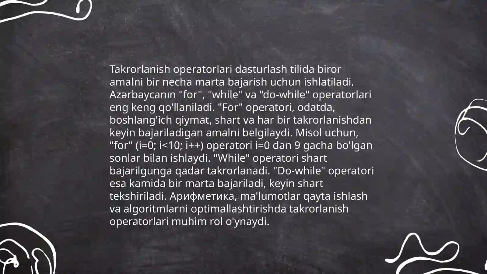 Dasturlashning asosiy operatorlari 4
