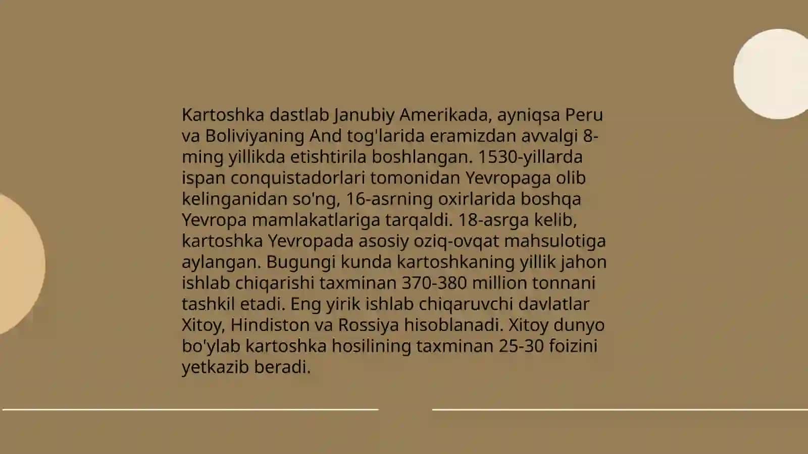 Kartoshkaning tarqalishi va morfologik tuzilishi va oilasi xaqida 4