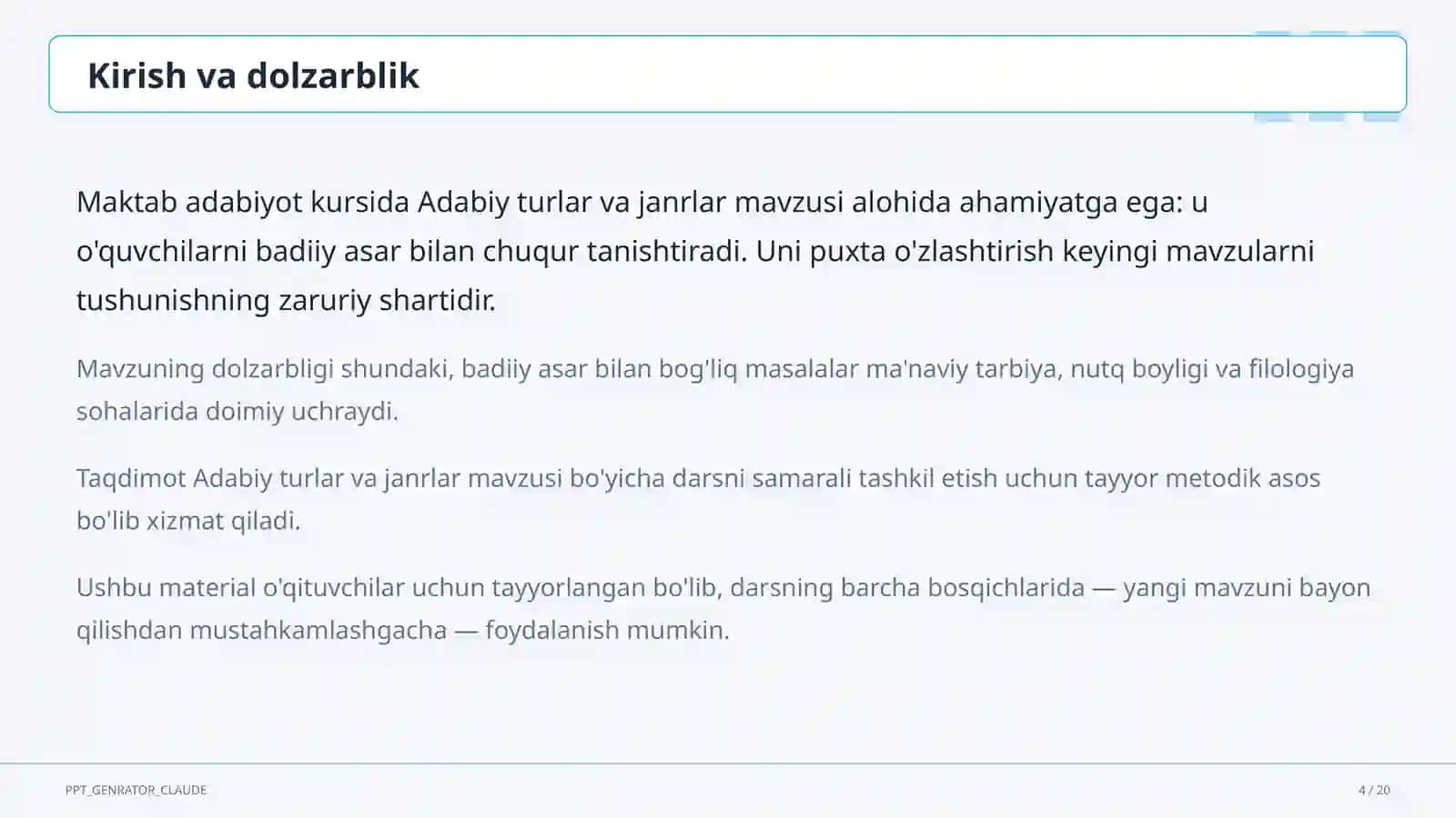 Adabiy turlar va janrlar (10-sinf) 4
