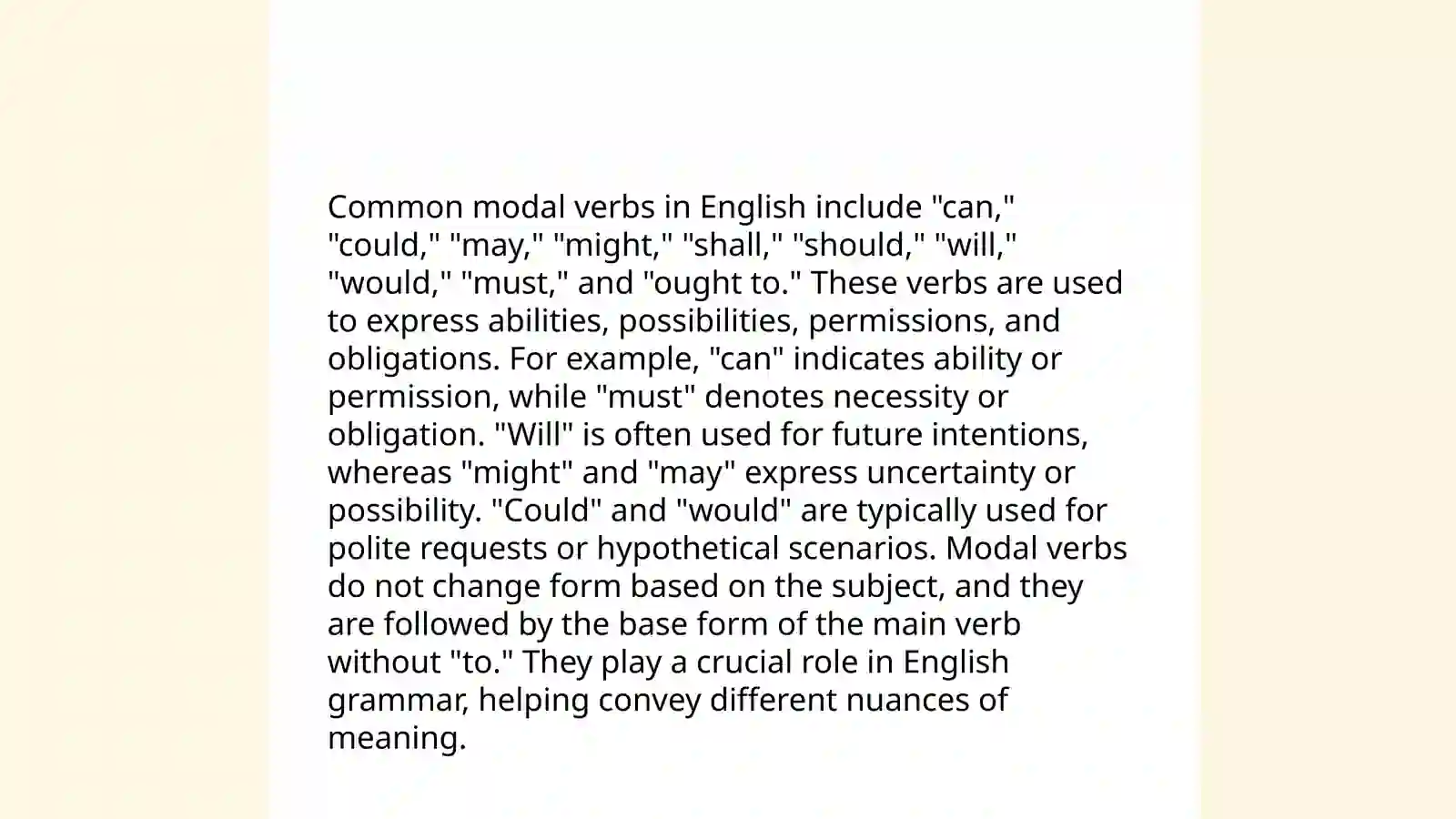 Modal verbs 4