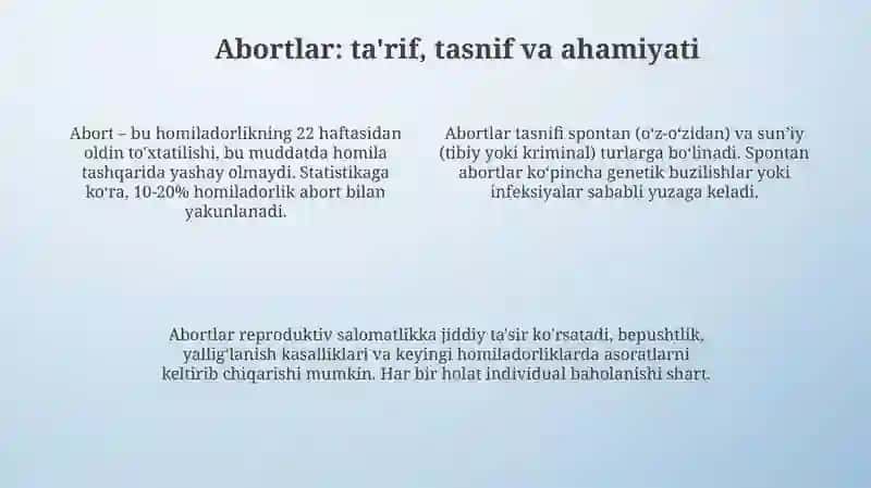 Homiladorlikning birinchi yarmida qon ketishlari 4
