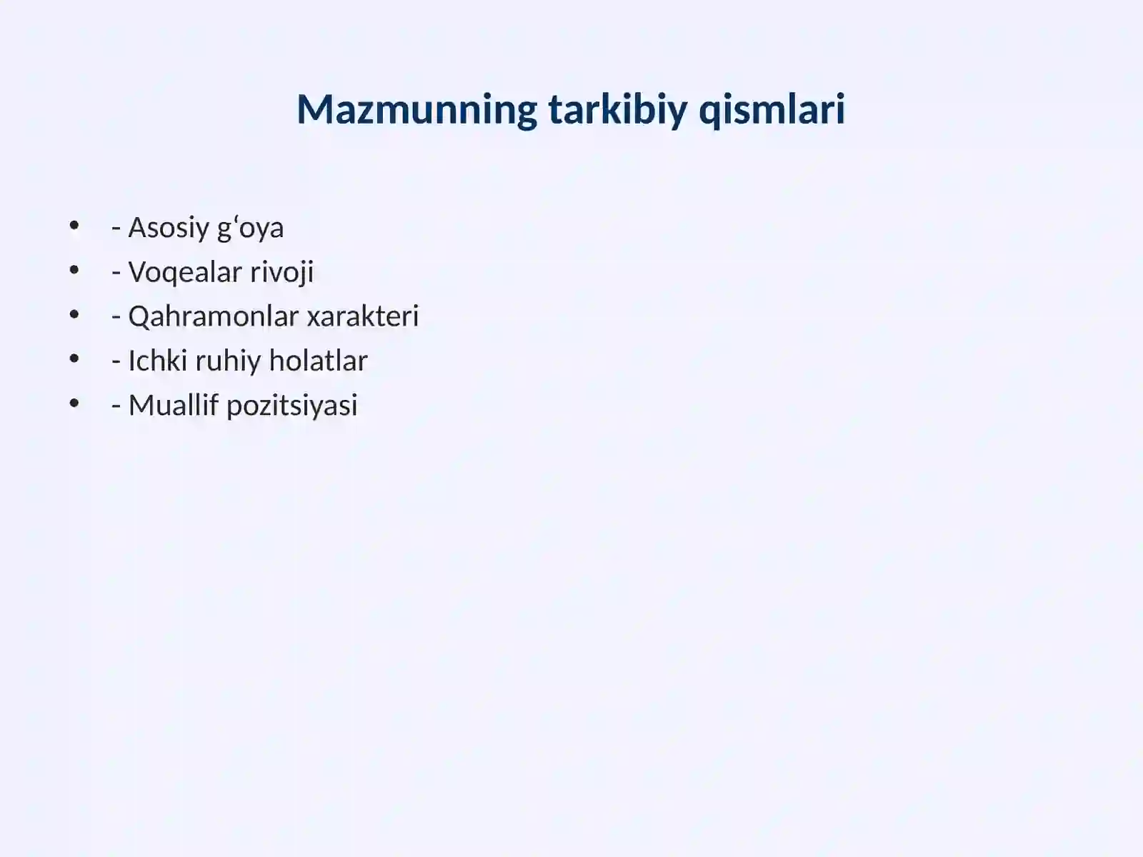 Badiiy asar mazmuni 4