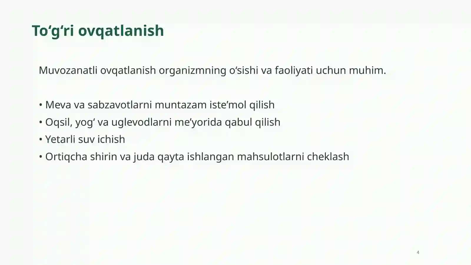 “Odam va uning salomatligi” — Biologiya fanidan zamonaviy PowerPoint taqdimot 4