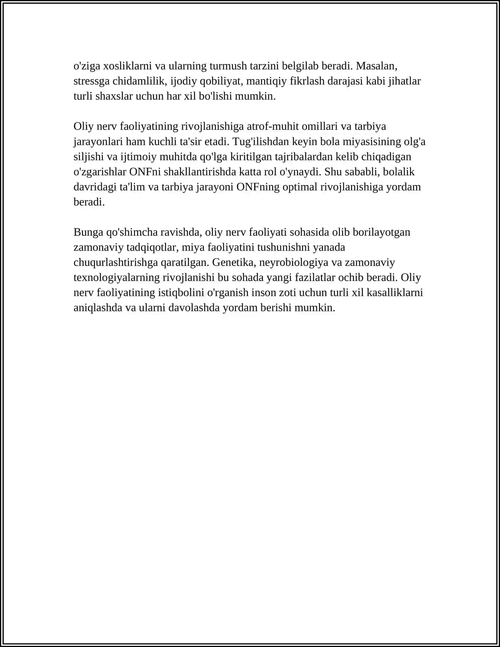 OLIY VA QUYI NERV FAOLIYATI HAQIDA TUSHUNCHA 4
